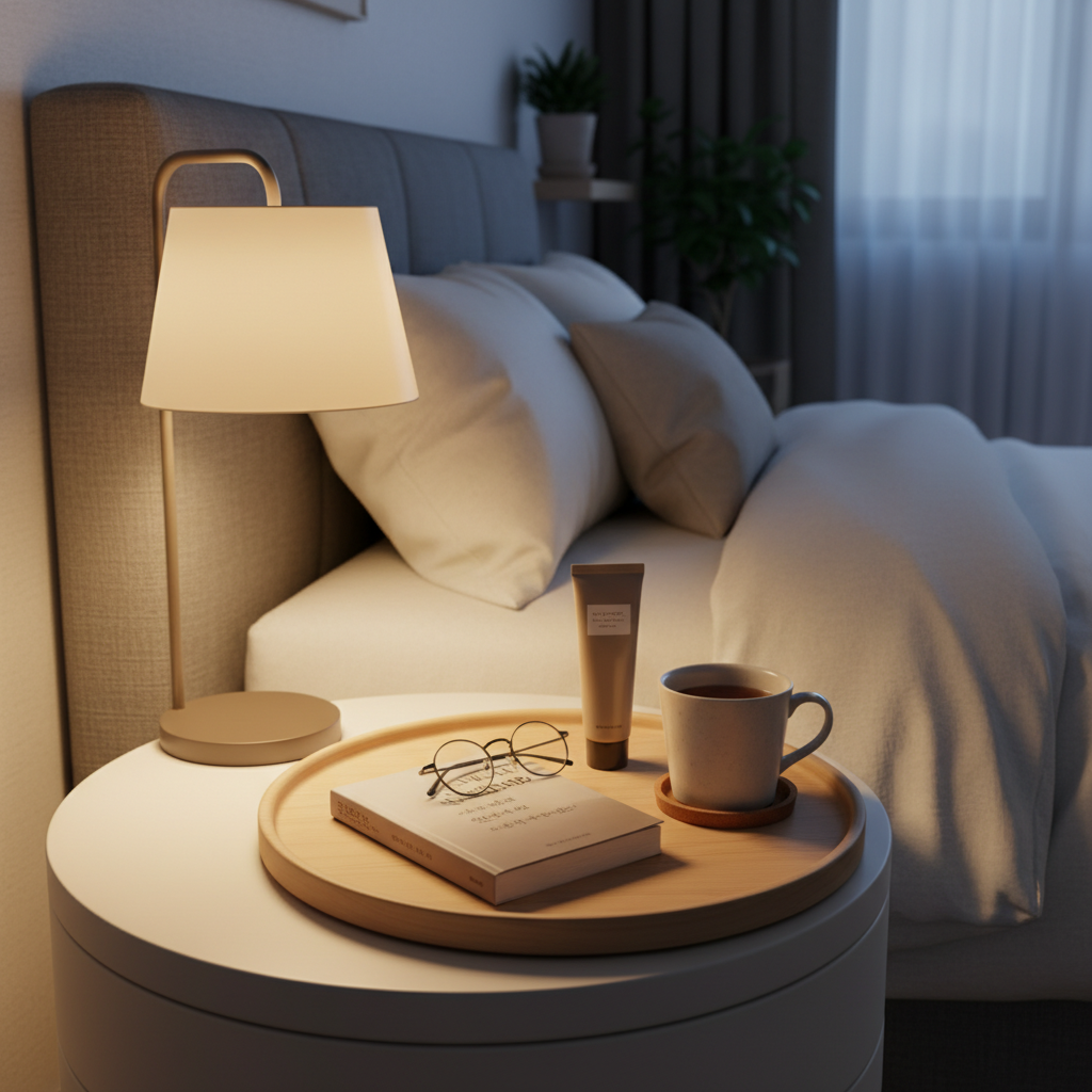 자주 쓰는 기본템을 작은 트레이에 모아 둔 이미지