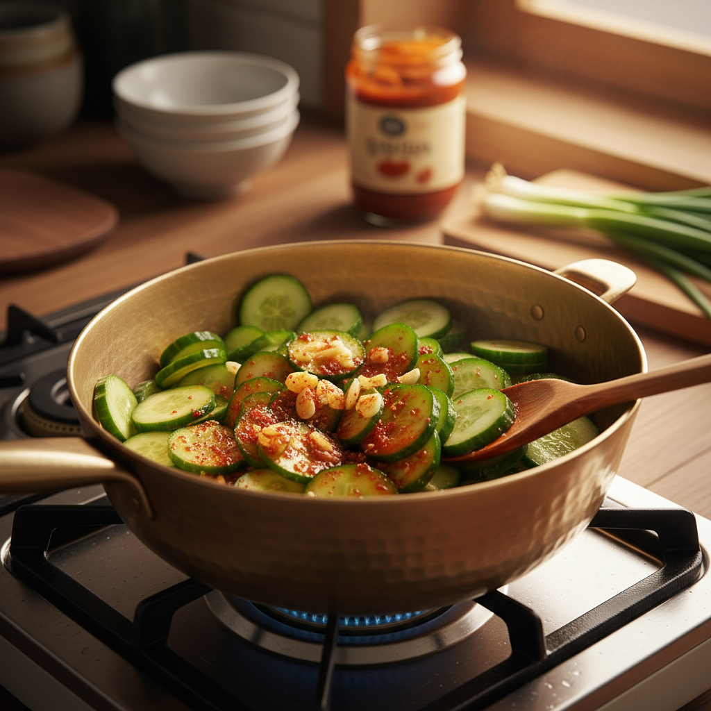 오이무침 처음 볶거나 끓이기 시작한 이미지
