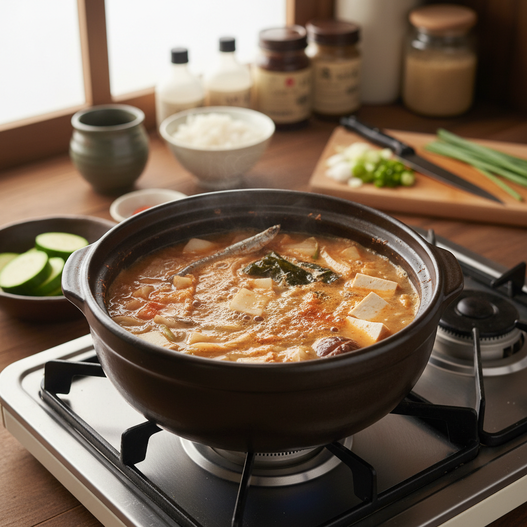 된장찌개 처음 볶거나 끓이기 시작한 이미지