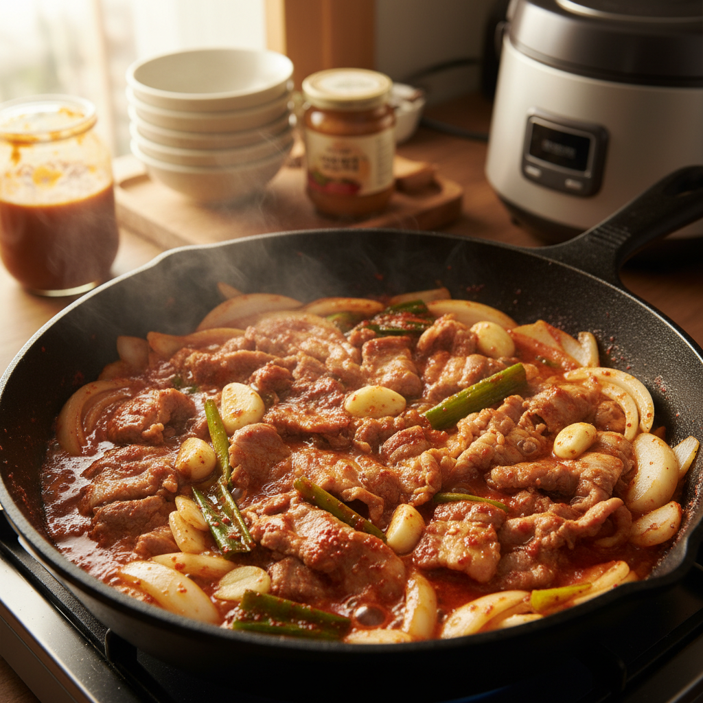 제육볶음 처음 볶거나 끓이기 시작한 이미지