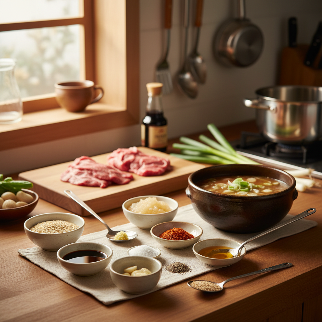 간장불고기 밥숟가락 기준 양념을 소분한 이미지